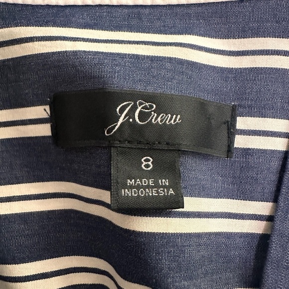 J.CREW Navy Blue Striped 100% Cotton Button-Up Shirt Size 8‎ - Picture 7 of 10